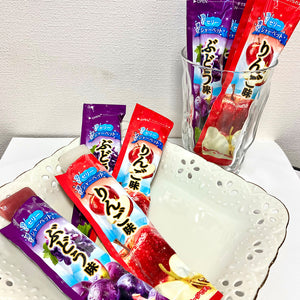 [計96本]金城製菓 冷やしてゼリー凍らせてシャーベットぶどう味＆りんご味 8本入×12袋