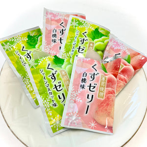 [計90個]金城製菓 くずゼリー 白桃＆シャインマスカット味 18個入×5袋