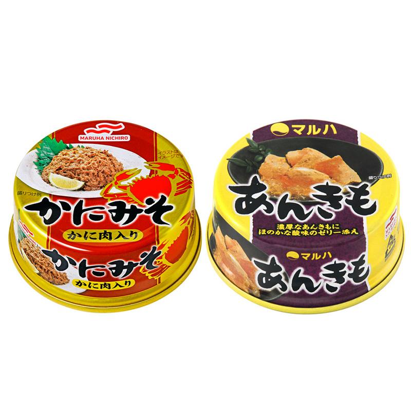 1缶399円/計12缶]マルハニチロ かにみそ・あんきも 缶詰2種セット
