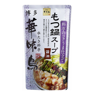 [計36人前／1人前133円]博多華味鳥 もつ鍋スープ 醤油 600g×12袋 トリゼンフーズ